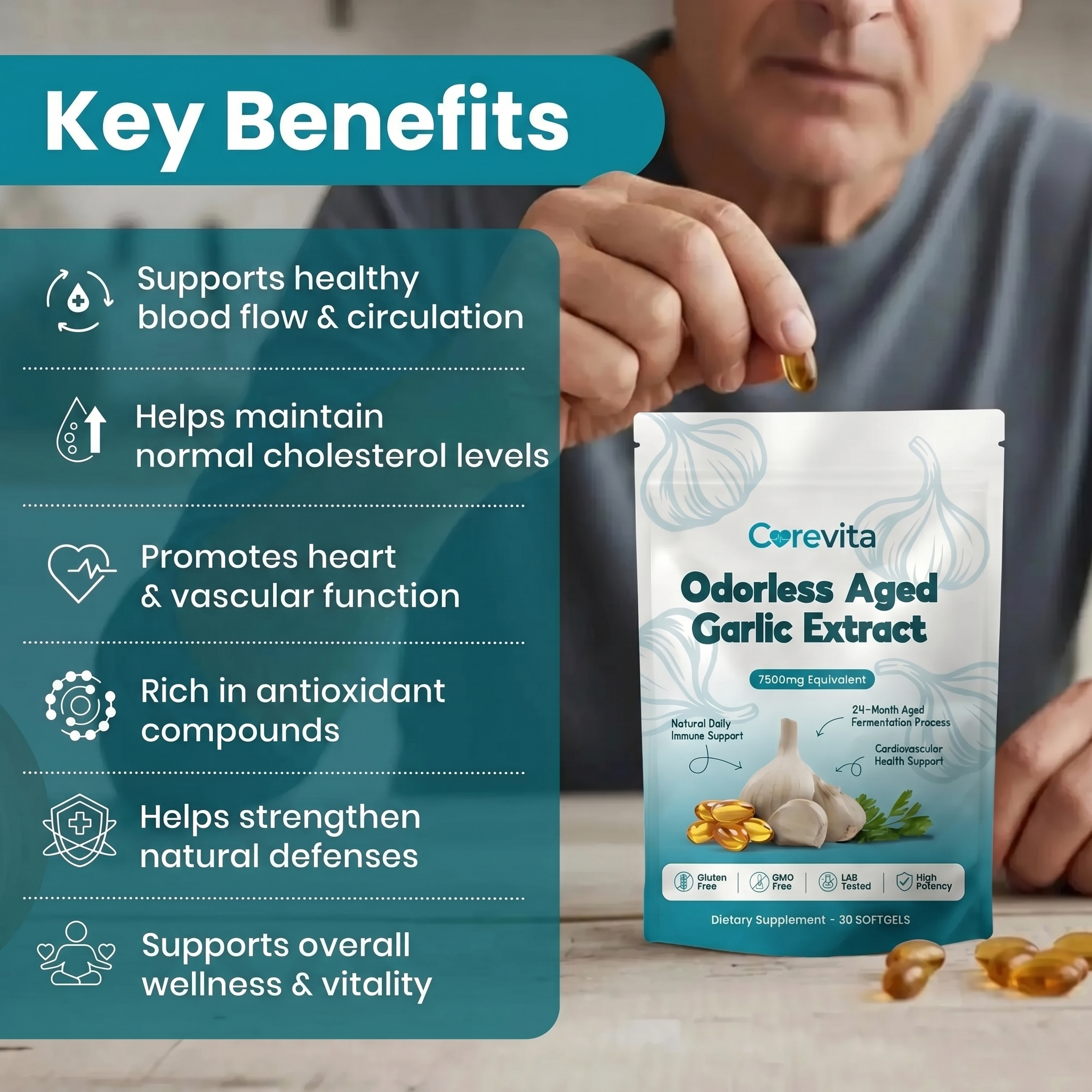 CoreVita™ Aged Odorless Garlic