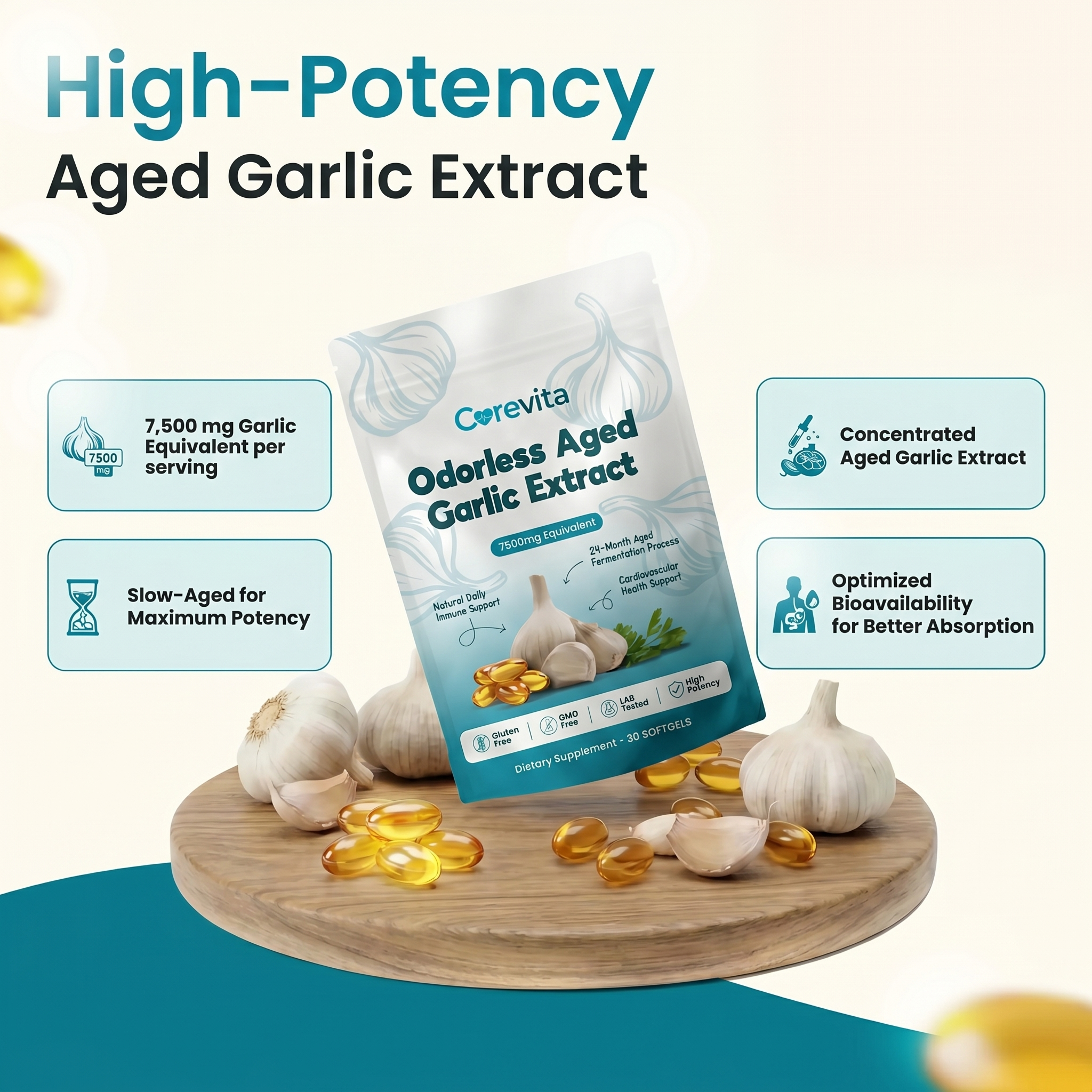 CoreVita™ Aged Odorless Garlic